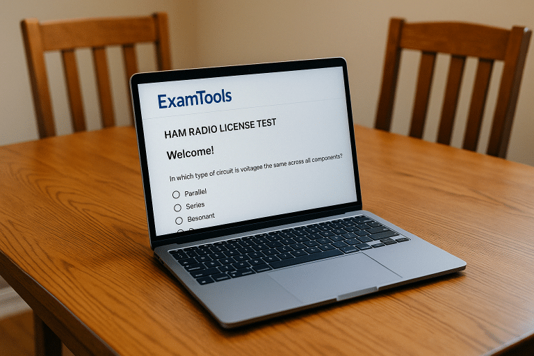 Exam Tools remote ham radio license test