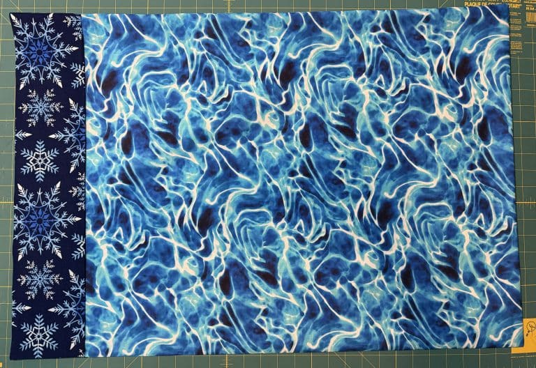 A completed pillow case using the burrito method.